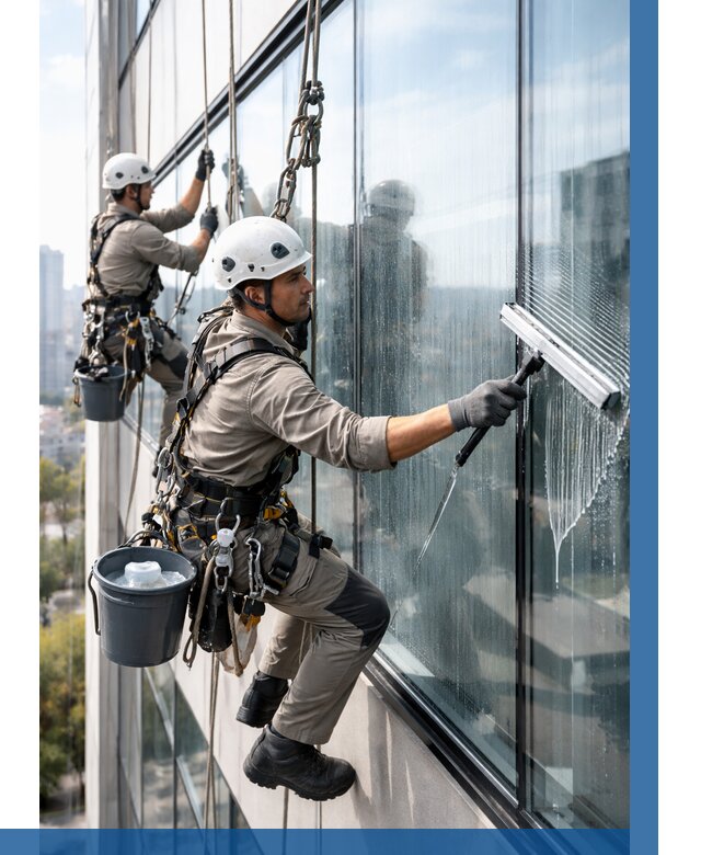 Мойка окон альпинистами в Киселёвске от 4626 р. | ВЫСОТНИК-Кис