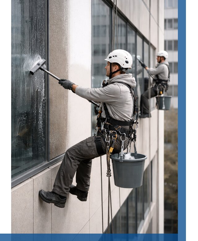 Мойка фасадов зданий в Киселёвске под ключ от 360 р. | ВЫСОТНИК-Кис