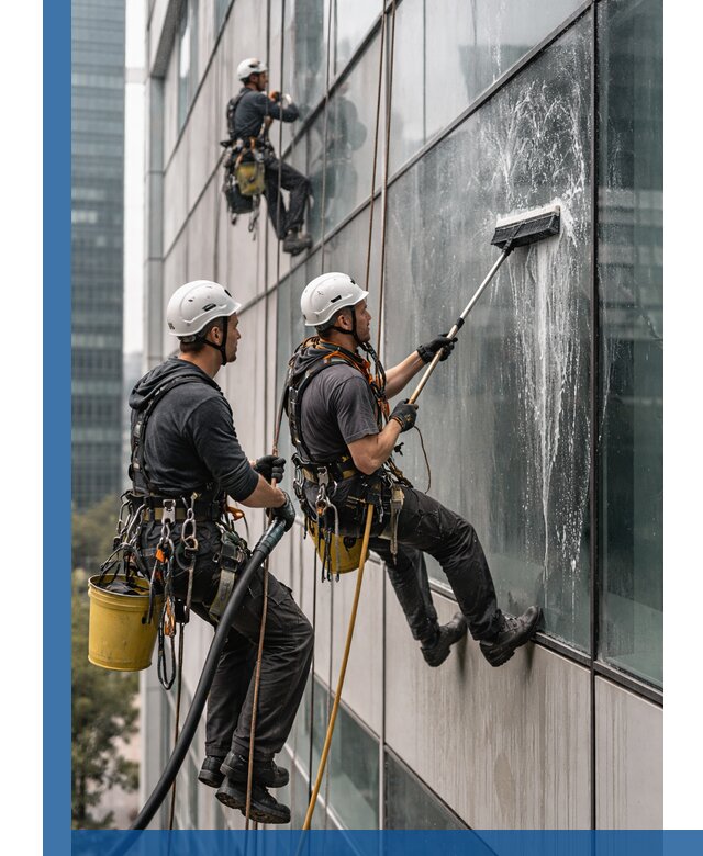 Профессиональная высотная мойка фасадов зданий в Киселёвске