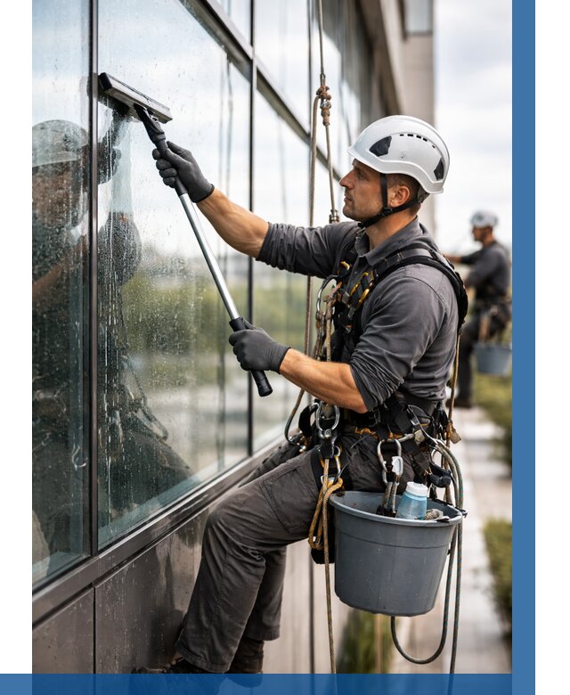 Мойка стеклянных фасадов в Киселёвске от 206 р. | ВЫСОТНИК-Кис