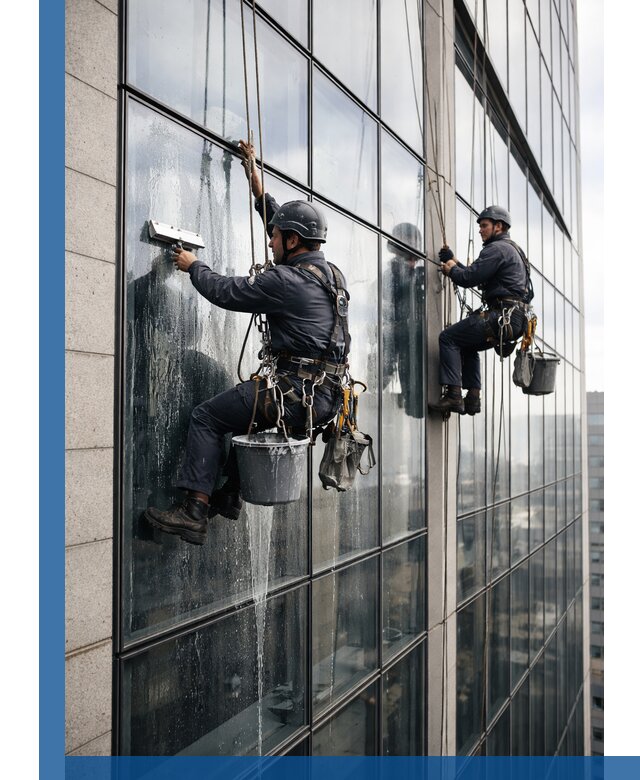 Профессиональная мойка стеклянных фасадов зданий в Киселёвске