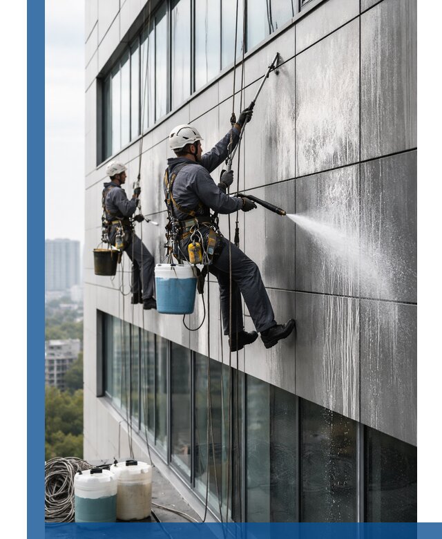 Профессиональная мойка вентилируемых фасадов в Киселёвске