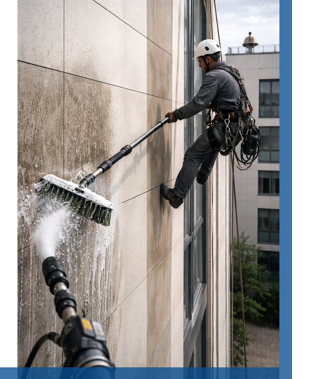 Мойка фасада из керамогранита в Киселёвске от 308 р. | ВЫСОТНИК-Кис