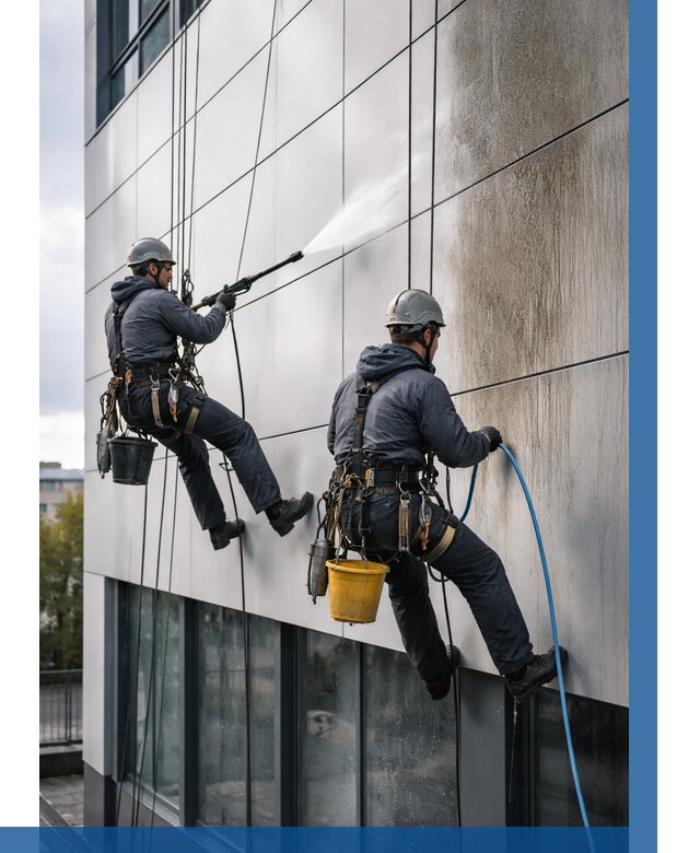 Мойка фасада из композита в Киселёвске по цене от 308 р. | ВЫСОТНИК-Кис