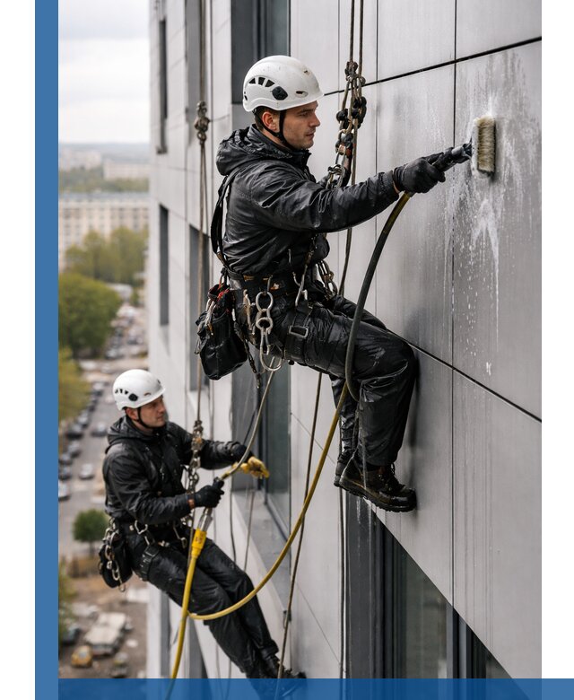 Профессиональная мойка фасада из композита в Киселёвске
