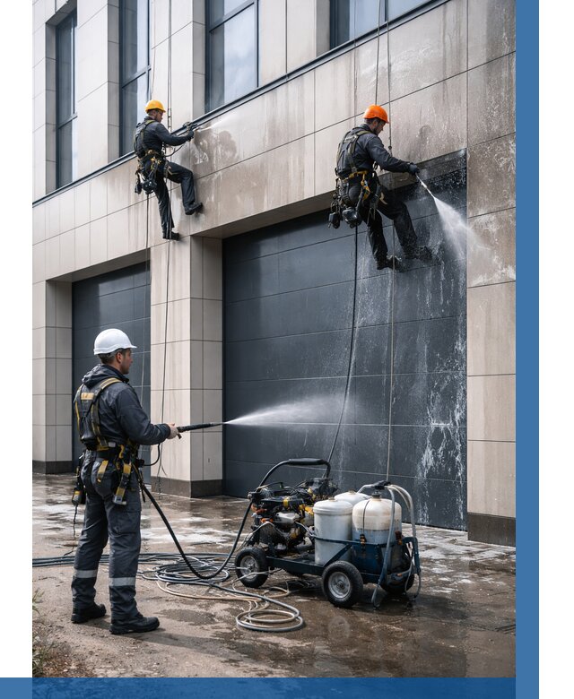 Послестроительная мойка фасада в Киселёвске от 308 р. | ВЫСОТНИК-Кис