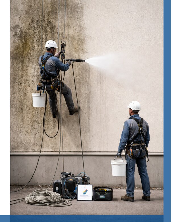 Очистка фасада от плесени в Киселёвске от 308 р. | ВЫСОТНИК-Кис