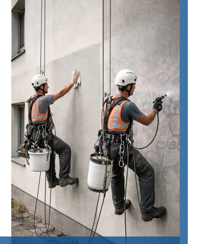 Антиграффити покрытие фасада в Киселёвске от 617 р. | ВЫСОТНИК-Кис