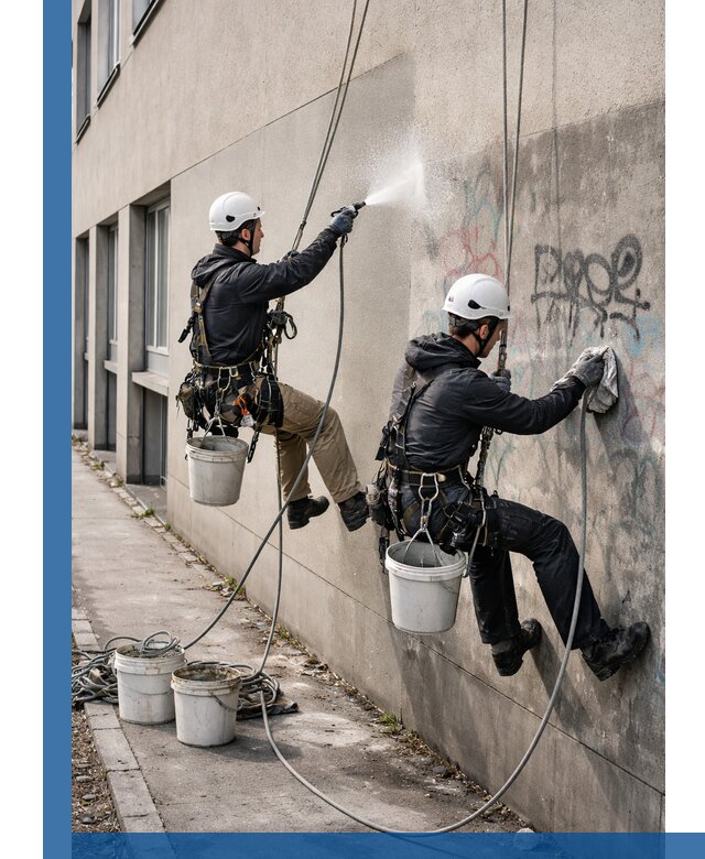 Антиграффити покрытие фасада с защитой от надписей в Киселёвске