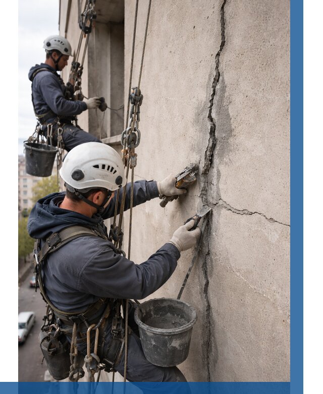 Заделка трещин на фасаде в Киселёвске от 925 р. | ВЫСОТНИК-Кис