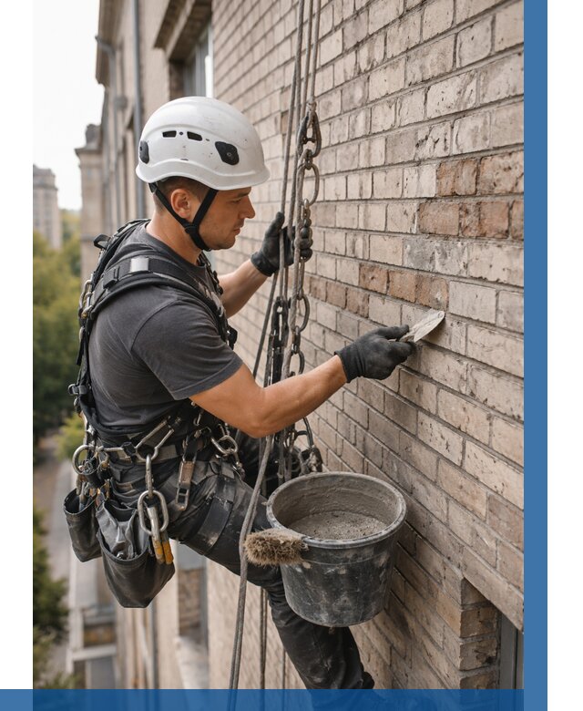 Ремонт кирпичной кладки фасада в Киселёвске от 1851 р. | ВЫСОТНИК-Кис