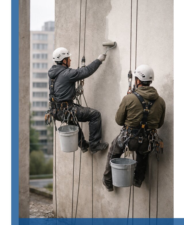 Покраска фасадов высотными альпинистами в Киселёвске с гарантией