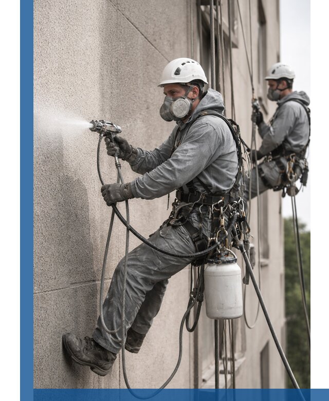 Безвоздушная покраска фасадов зданий в Киселёвске профессионально