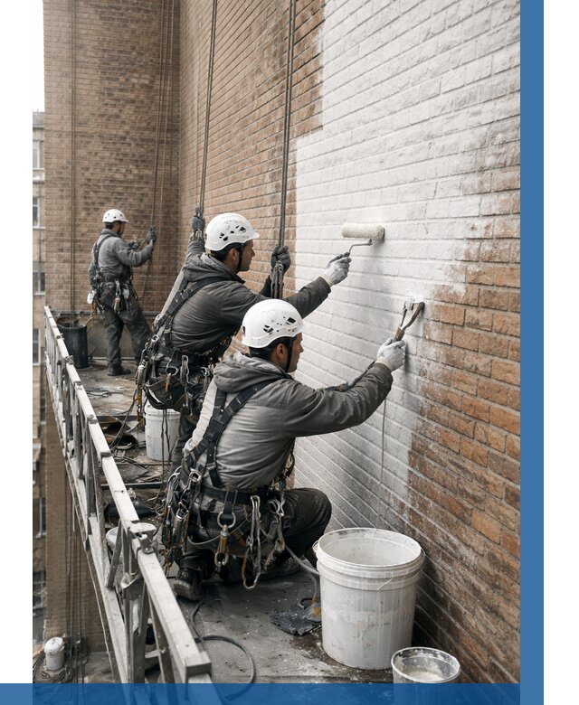 Покраска кирпичного фасада в Киселёвске от 360 р. | ВЫСОТНИК-Кис