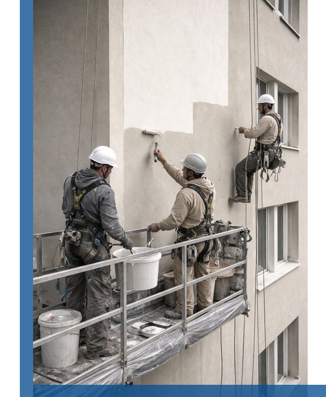 Покраска оштукатуренного фасада в Киселёвске под ключ с гарантией