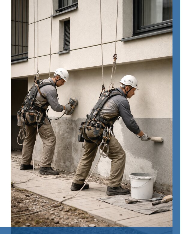 Окраска цоколя здания в Киселёвске от 463 р. под ключ | ВЫСОТНИК-Кис