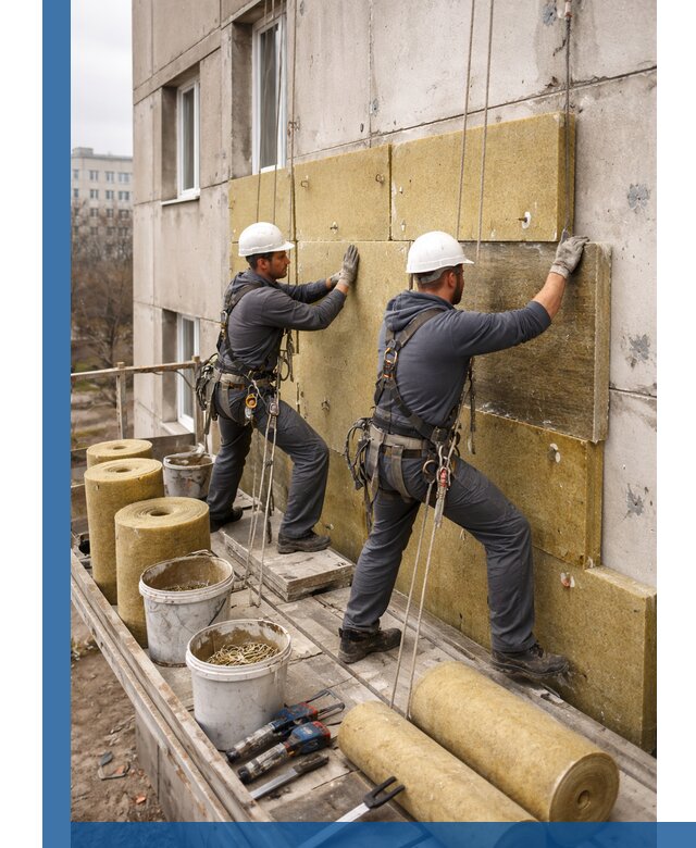 Утепление фасада минватой в Киселёвске под ключ с гарантией