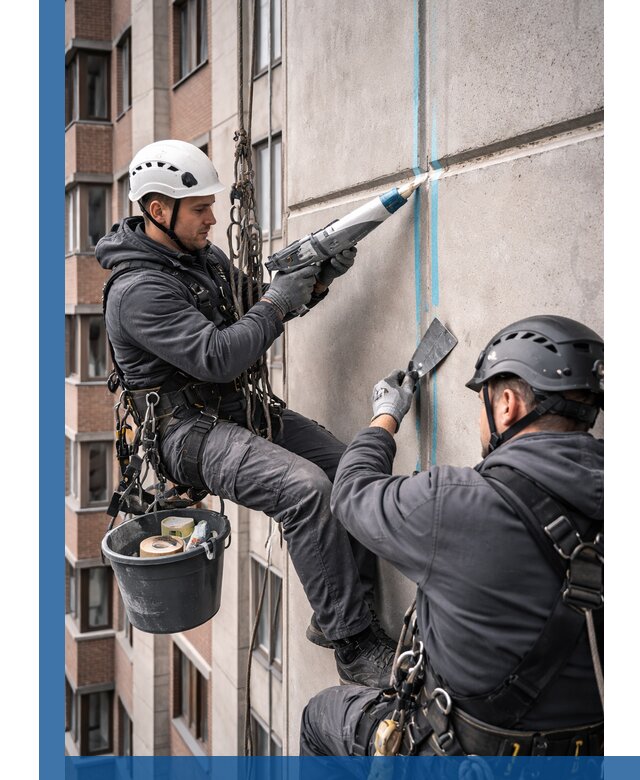 Вторичная герметизация швов фасада и кровли в Киселёвске
