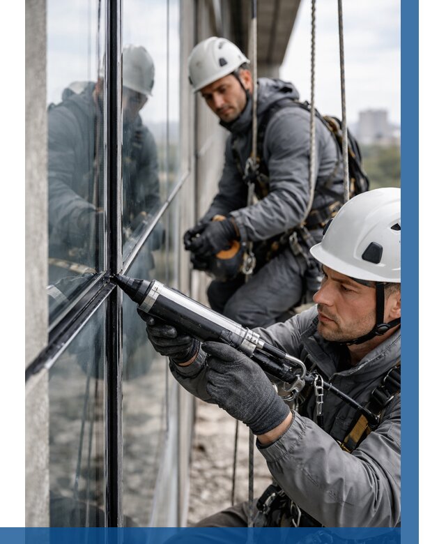 Герметизация витражных швов в Киселёвске от 668 р. | ВЫСОТНИК-Кис