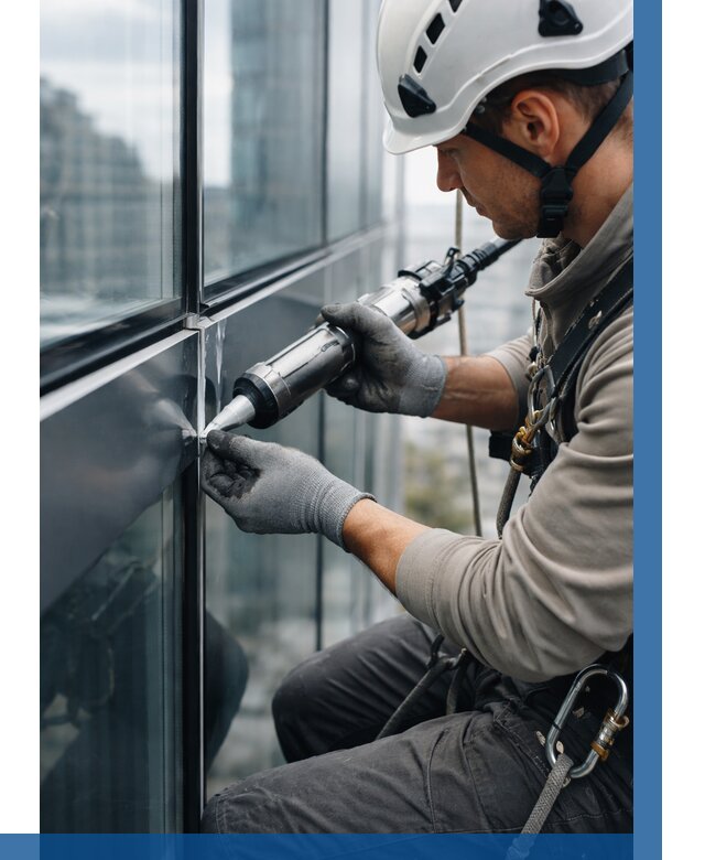 Герметизация стыков витража в Киселёвске от 1234 р. | ВЫСОТНИК-Кис