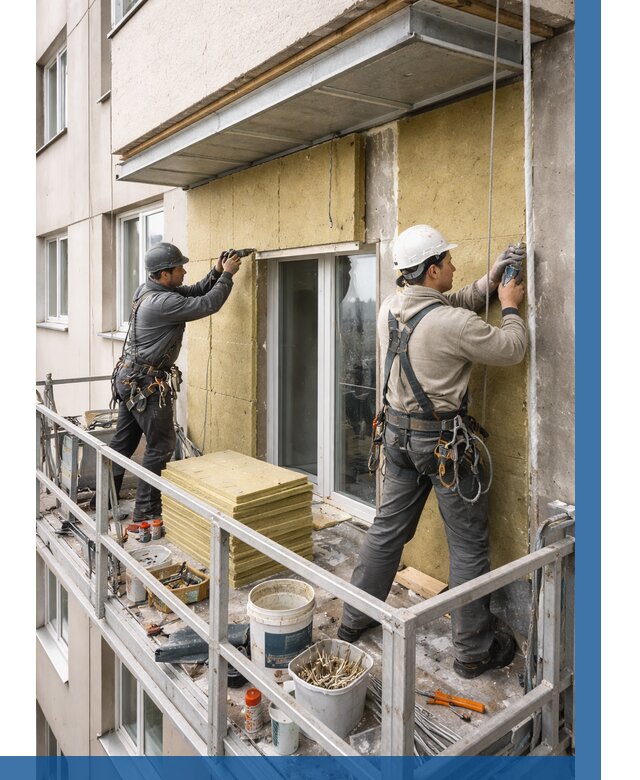 Утепление балкона снаружи в Киселёвске от 1645 р. под ключ ВЫСОТНИК-Кис