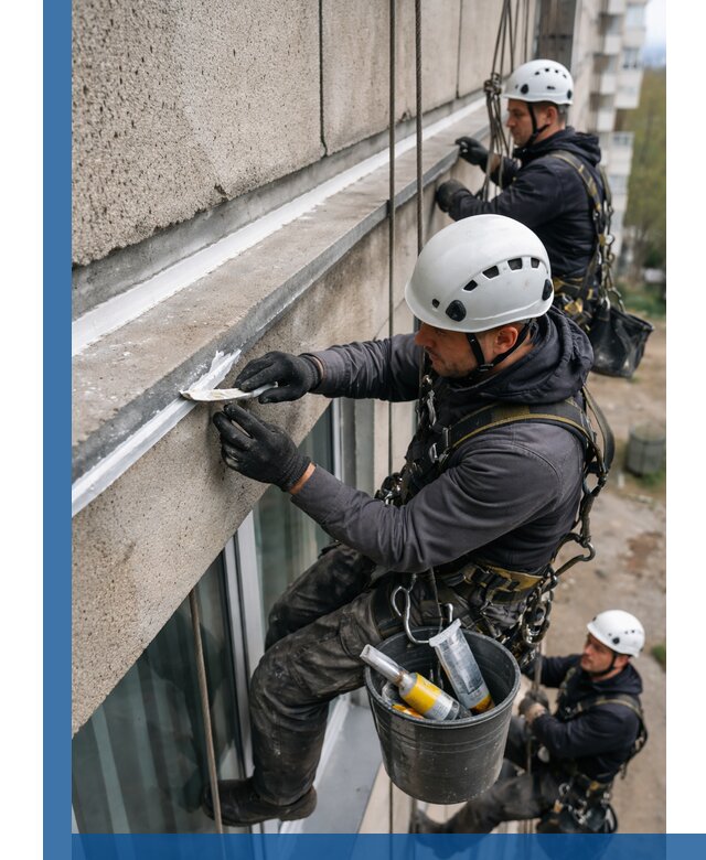 Герметизация примыкания балкона в Киселёвске под ключ с гарантией