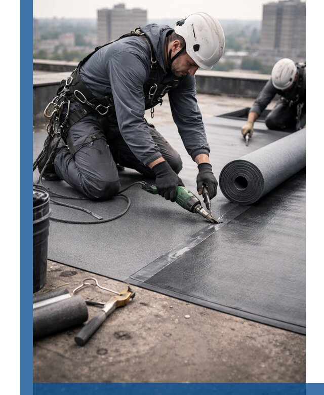 Ремонт мягкой кровли в Киселёвске с выездом промальпинистов