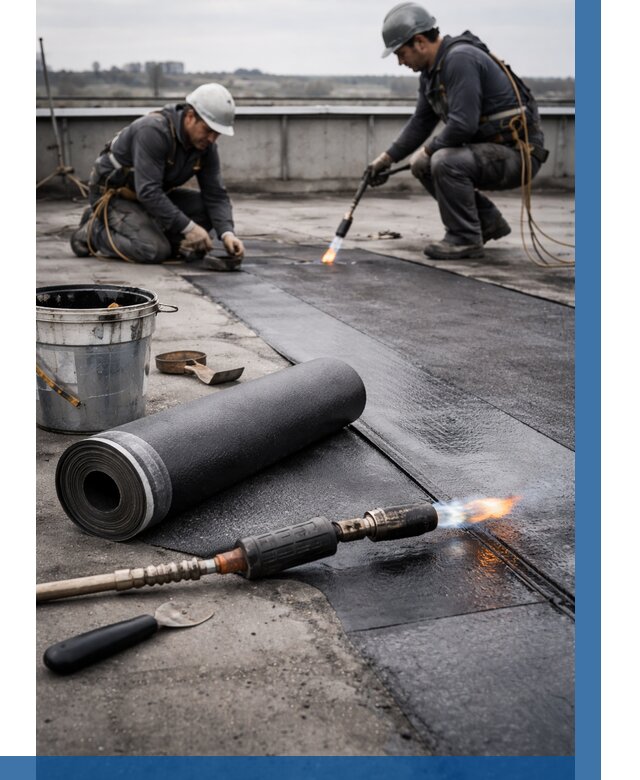 Ремонт рулонной кровли в Киселёвске от 668 р. | ВЫСОТНИК-Кис