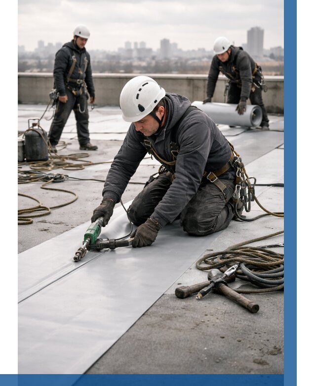 Ремонт мембранной кровли в Киселёвске от 1851 р./м2 | ВЫСОТНИК-Кис