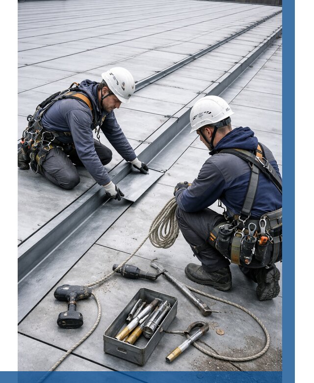 Ремонт фальцевой кровли в Киселёвске от 720 р. | ВЫСОТНИК-Кис