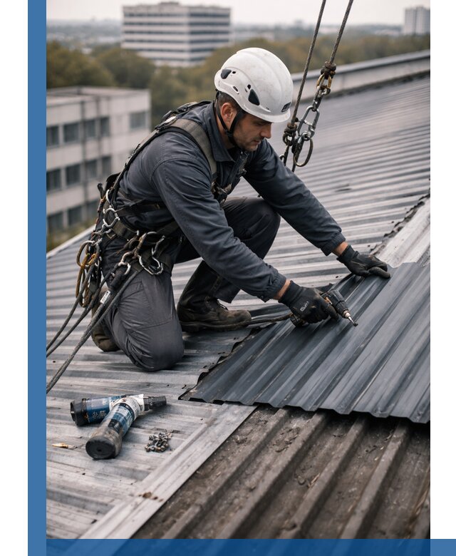 Ремонт профнастила на кровле в Киселёвске, работы под ключ