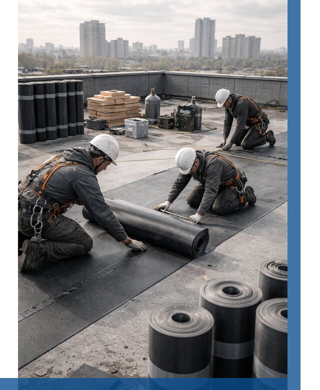 Монтаж мягкой кровли под ключ в Киселёвске от 463 р. | ВЫСОТНИК-Кис