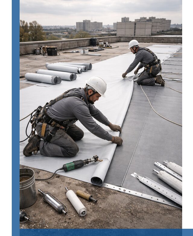 Монтаж мембранной кровли в Киселёвске для промышленных зданий