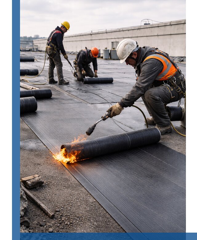 Монтаж наплавляемой кровли в Киселёвске профессионально