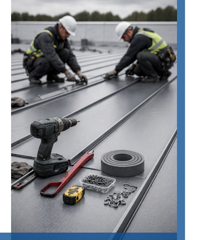 Монтаж фальцевой кровли в Киселёвске от 1851 р. | ВЫСОТНИК-Кис