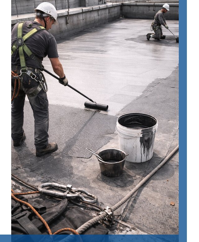 Гидроизоляция кровли жидкой резиной в Киселёвске от 514 р. | ВЫСОТНИК-Кис