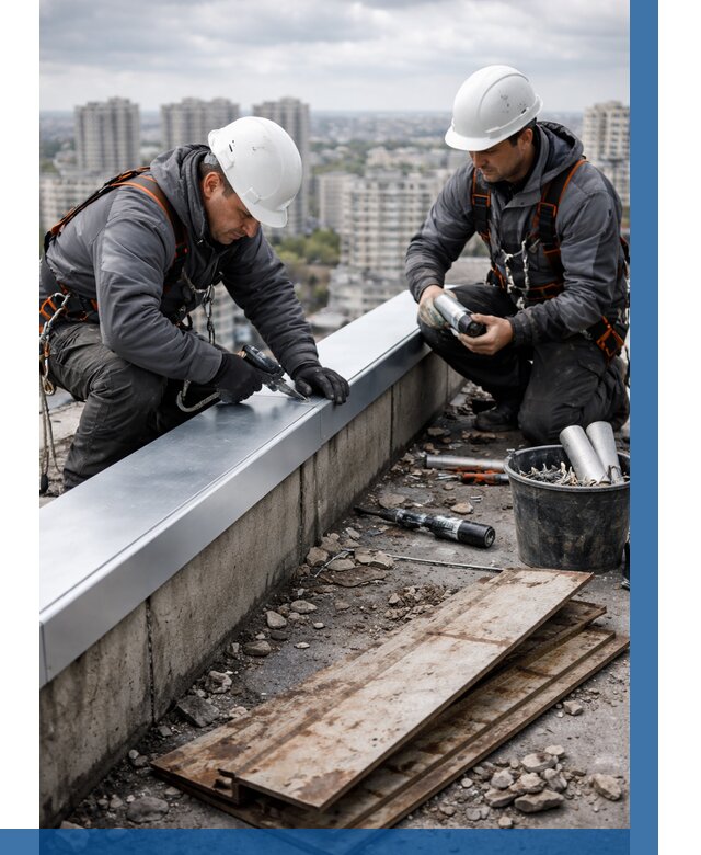 Замена парапетных крышек под ключ в Киселёвске от 1234 р. | ВЫСОТНИК-Кис