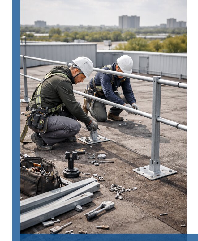 Монтаж кровельного ограждения в Киселёвске под ключ с гарантией