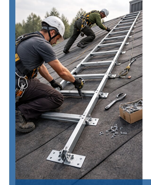 Профессиональный монтаж кровельной лестницы в Киселёвске под ключ