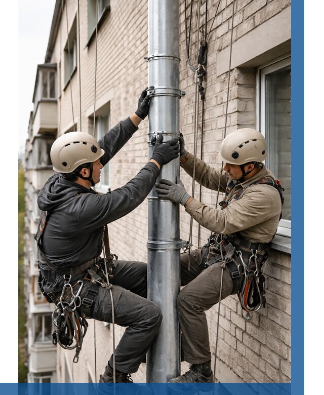 Замена водосточных труб в Киселёвске от 6683 р. | ВЫСОТНИК-Кис