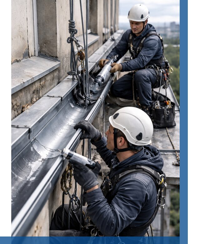 Ремонт водосточных желобов в Киселёвске от 6683 р. | ВЫСОТНИК-Кис