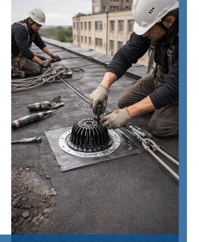 Установка водосточных воронок в Киселёвске цена от 3598 р. | ВЫСОТНИК-Кис