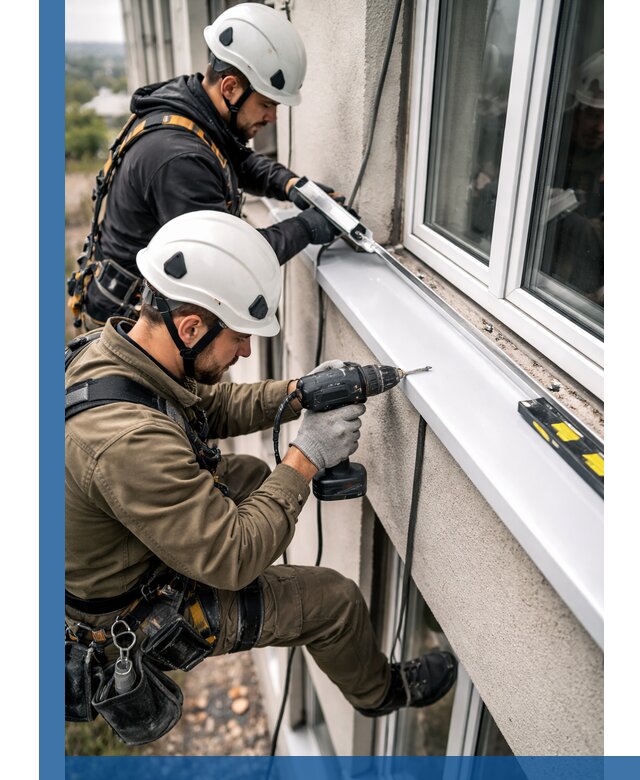 Профессиональный монтаж оконных отливов и отведения воды в Киселёвске
