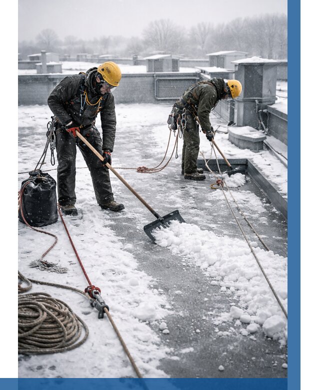 Очистка крыши от снега в Киселёвске от 7711 р. | ВЫСОТНИК-Кис