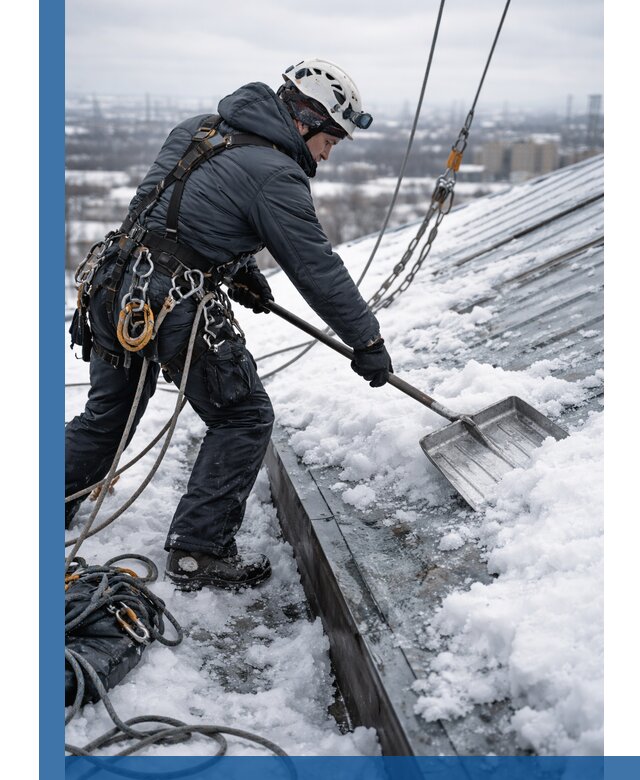 Профессиональная очистка кровли от снега и наледи в Киселёвске