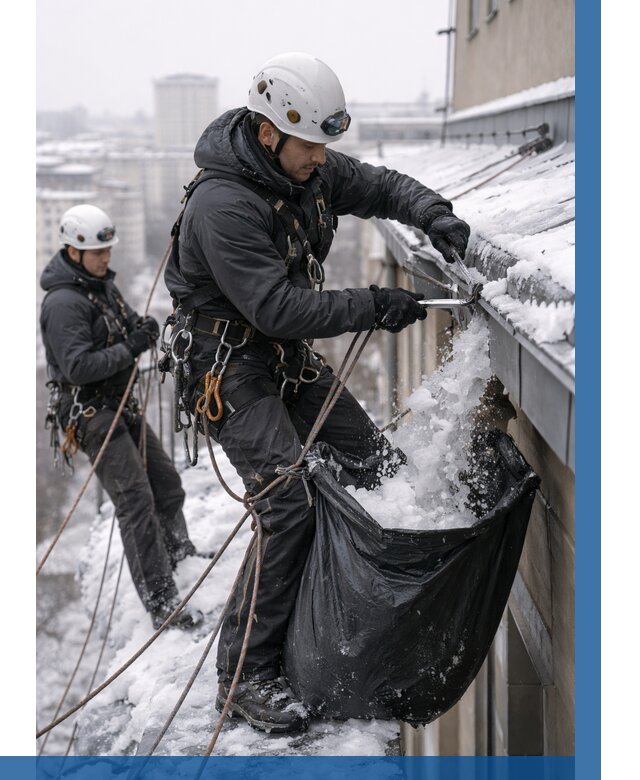 Аварийная очистка крыши в Киселёвске под ключ от 308 р. | ВЫСОТНИК-Кис