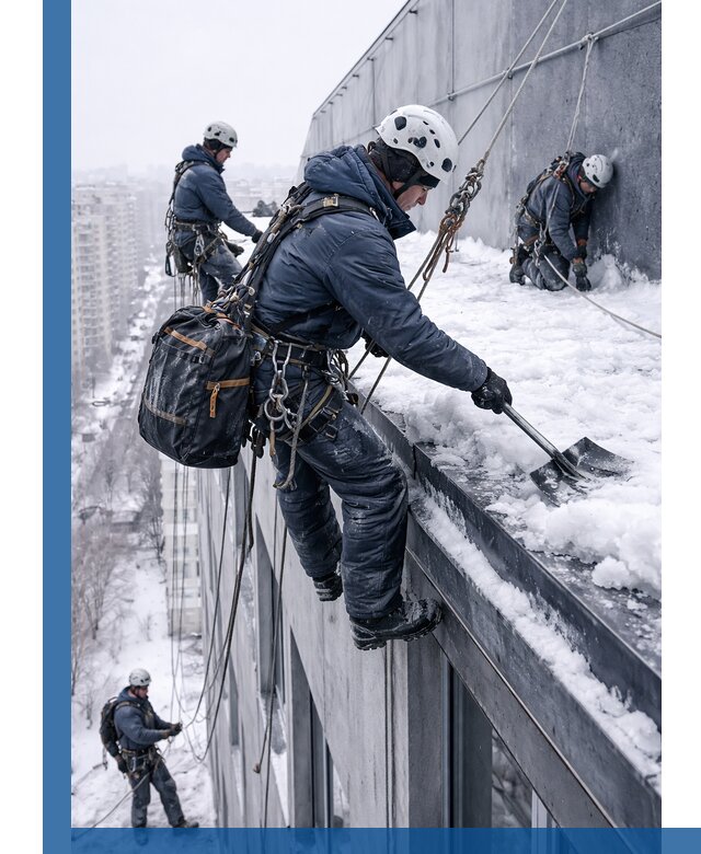 Абонентское обслуживание кровли зимой в Киселёвске регулярный уход