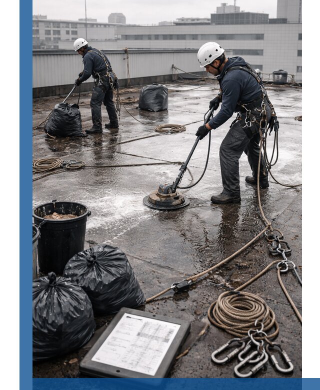 Плановая очистка кровли по графику в Киселёвске для безопасности