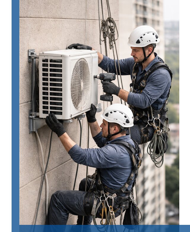 Монтаж внешнего блока кондиционера в Киселёвске установка и крепление