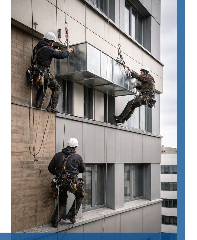 Монтаж воздуховодов на фасаде в Киселёвске от 1542 р. | ВЫСОТНИК-Кис